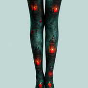 Gothic Lantern Rose Tights Women’s Halloween Pantyhose H67-1