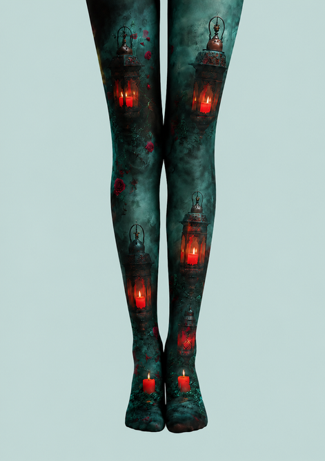 Gothic Lantern Rose Tights Women’s Halloween Pantyhose H67-1