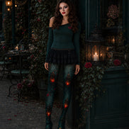 Gothic Lantern Rose Tights Women’s Halloween Pantyhose H67-1