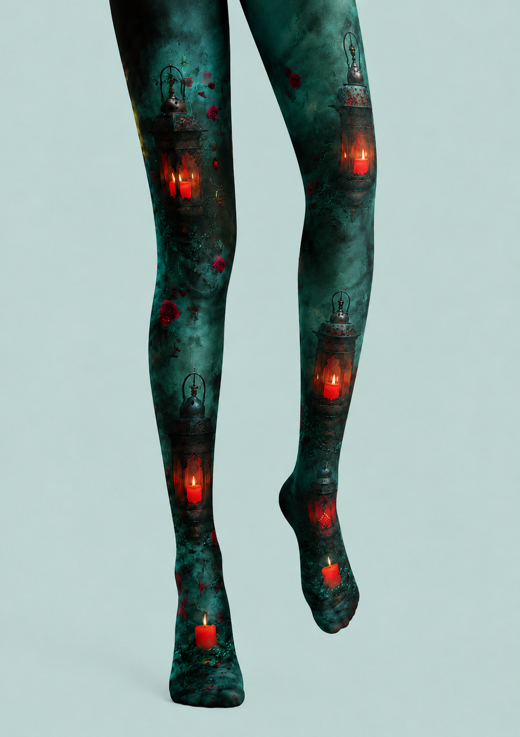Gothic Lantern Rose Tights Women’s Halloween Pantyhose H67-1