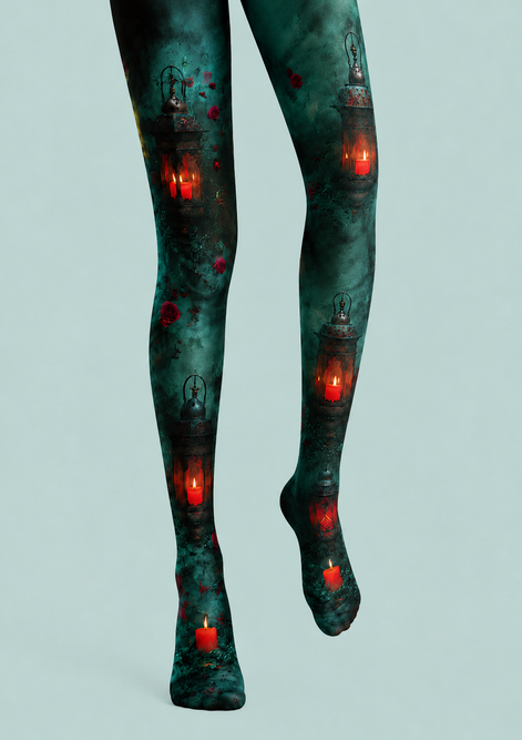 Gothic Lantern Rose Tights Women’s Halloween Pantyhose H67-1