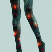 Gothic Lantern Rose Tights Women’s Halloween Pantyhose H67-1