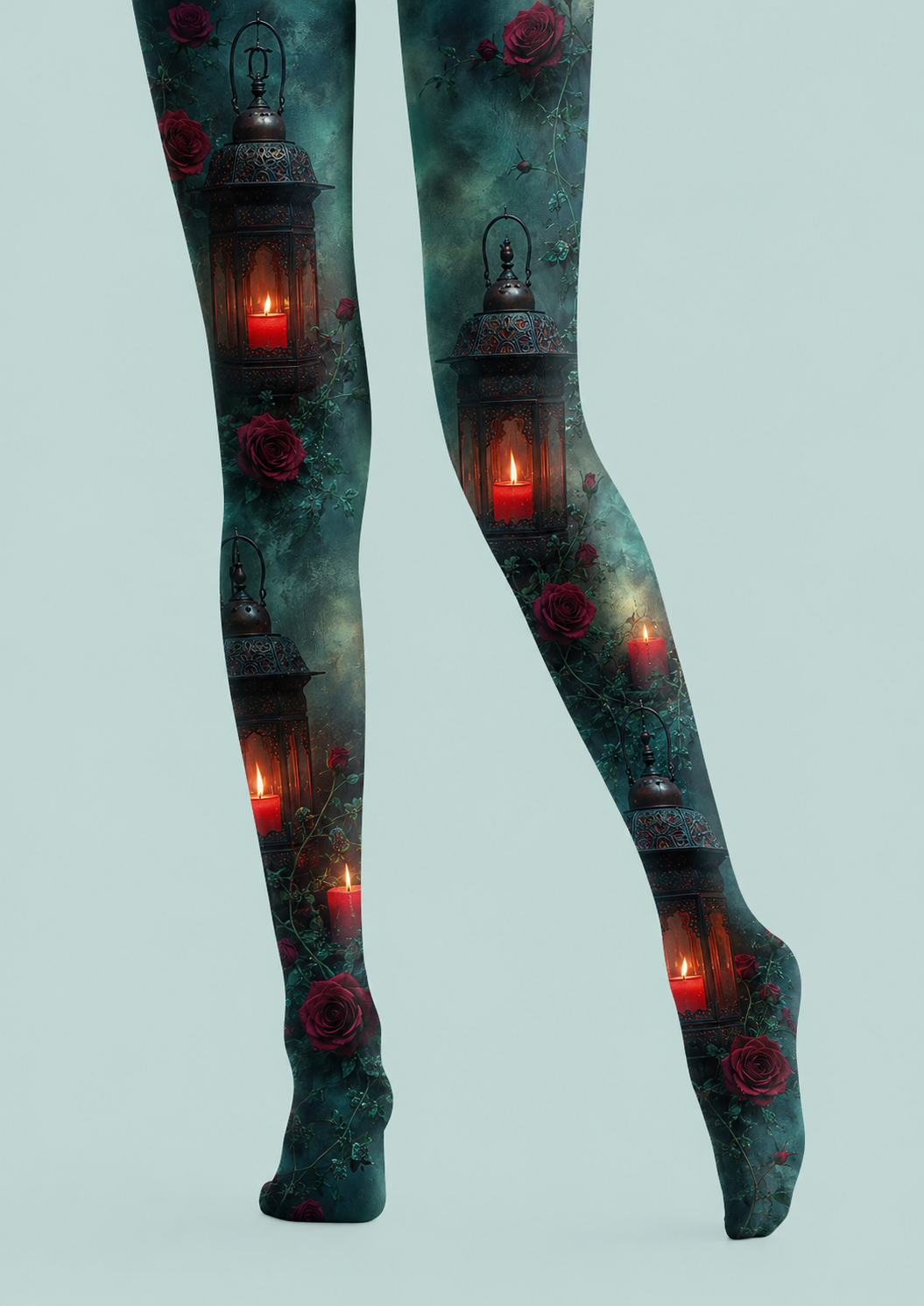 Gothic Lantern Rose Tights Women’s Halloween Pantyhose H67-1