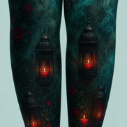 Gothic Lantern Rose Tights Women’s Halloween Pantyhose H67-1