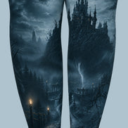 Moonlit Haunted Castle Halloween Patterned Tights H67-10