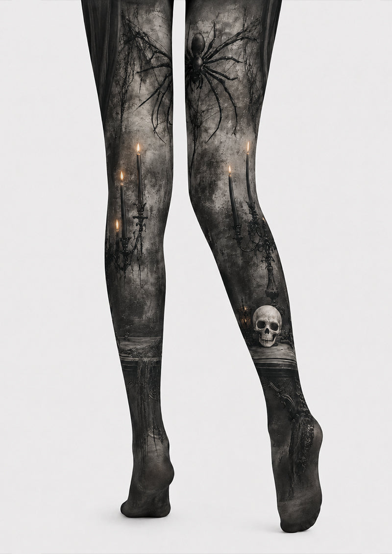 Halloween Pantyhose Spider Skull Candle Patterned Tights H67-12