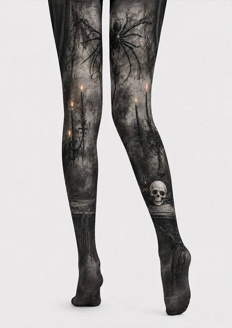 Halloween Pantyhose Spider Skull Candle Patterned Tights H67-12