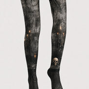Halloween Pantyhose Spider Skull Candle Patterned Tights H67-12
