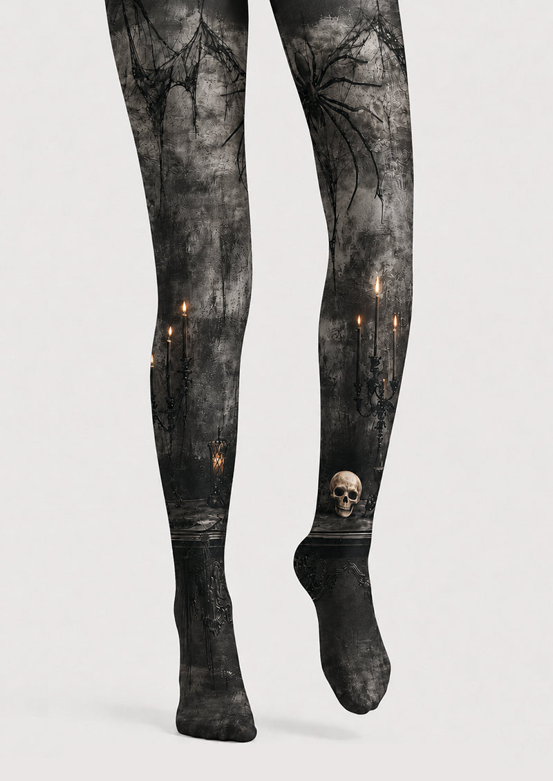 Halloween Pantyhose Spider Skull Candle Patterned Tights H67-12