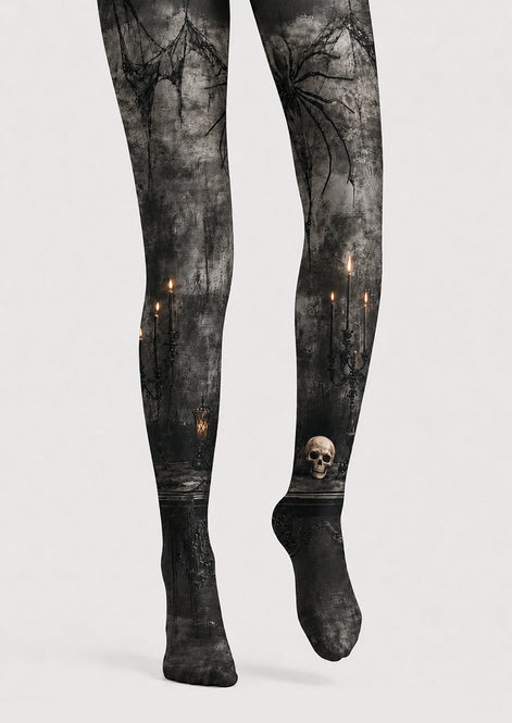 Halloween Pantyhose Spider Skull Candle Patterned Tights H67-12