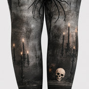 Halloween Pantyhose Spider Skull Candle Patterned Tights H67-12