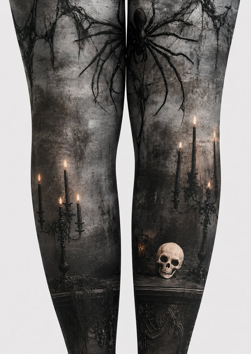 Halloween Pantyhose Spider Skull Candle Patterned Tights H67-12