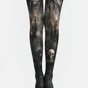 Halloween Pantyhose Spider Skull Candle Patterned Tights H67-12