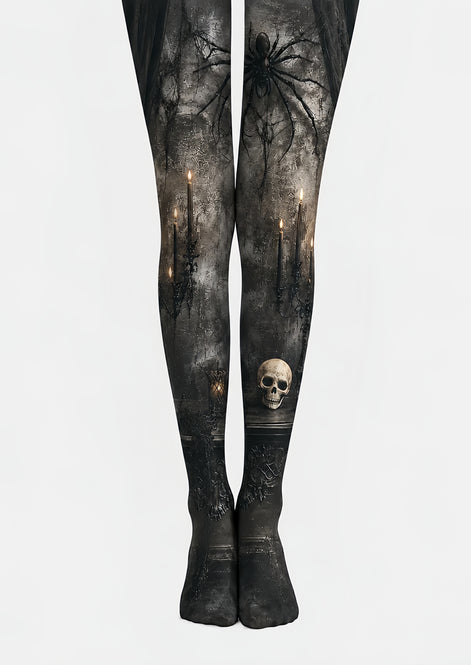 Halloween Pantyhose Spider Skull Candle Patterned Tights H67-12