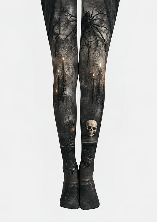 Halloween Pantyhose Spider Skull Candle Patterned Tights H67-12