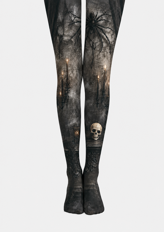 Halloween Pantyhose Spider Skull Candle Patterned Tights H67-12