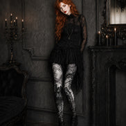 Moonlit Haunted House Halloween Patterned Tights H67-14