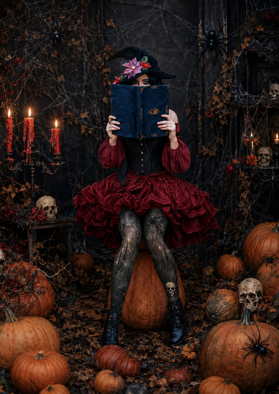 Halloween Pantyhose Spider Skull Candle Patterned Tights H67-12