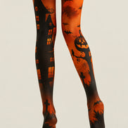 Party Pantyhose Pumpkin Haunted House Halloween Tights H67-15
