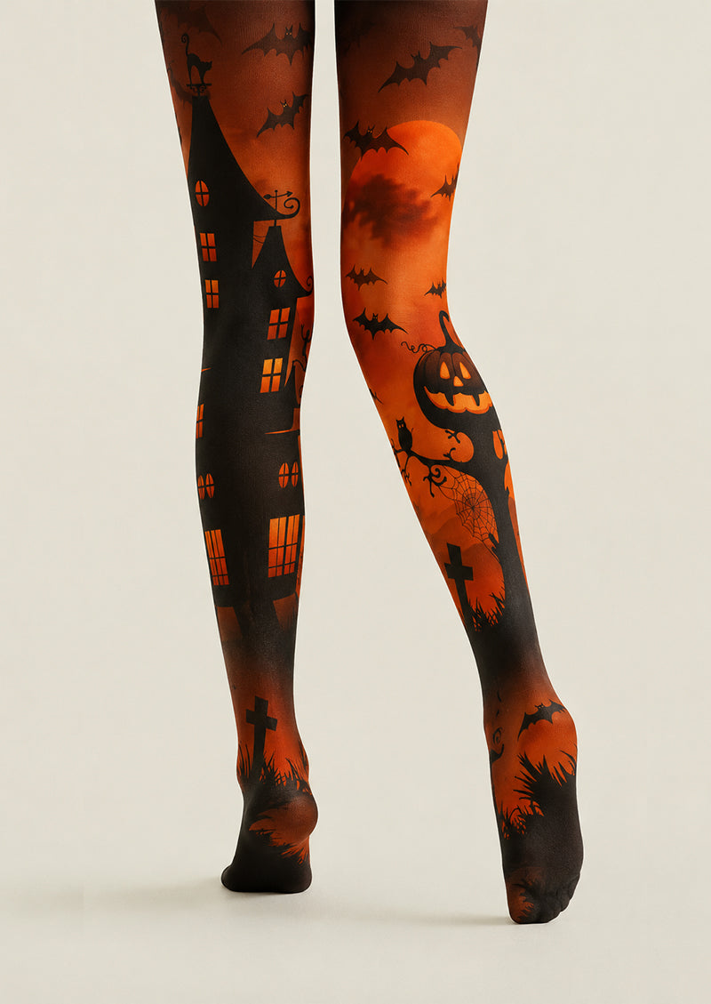 Party Pantyhose Pumpkin Haunted House Halloween Tights H67-15