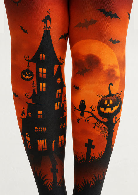 Party Pantyhose Pumpkin Haunted House Halloween Tights H67-15