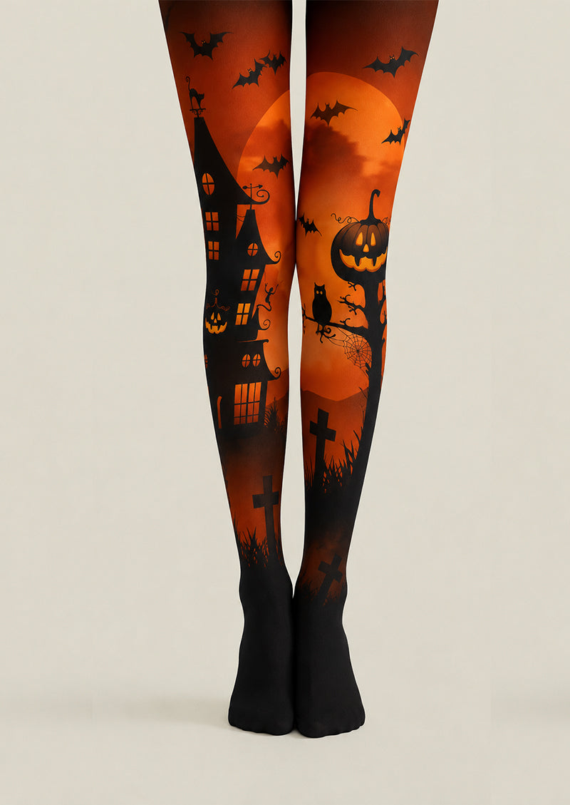 Party Pantyhose Pumpkin Haunted House Halloween Tights H67-15