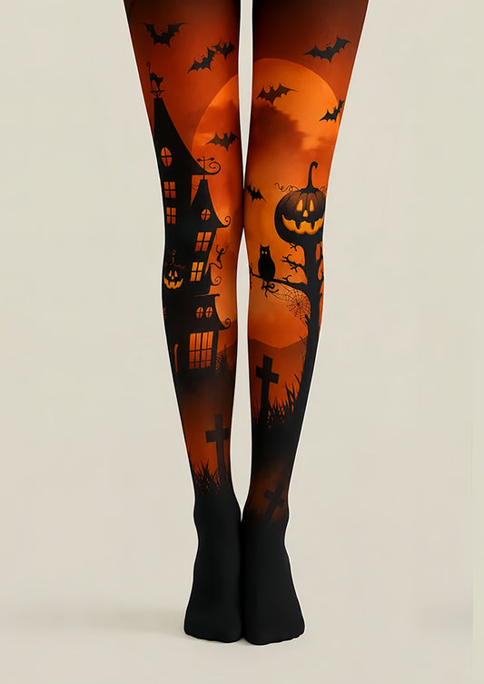 Party Pantyhose Pumpkin Haunted House Halloween Tights H67-15