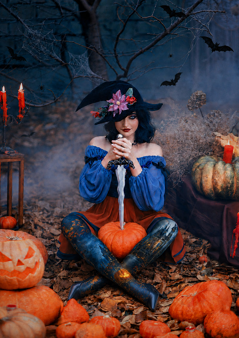 Halloween Hosiery Castle Pumpkin Carriage Pantyhose H67-16