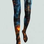 Halloween Hosiery Castle Pumpkin Carriage Pantyhose H67-16