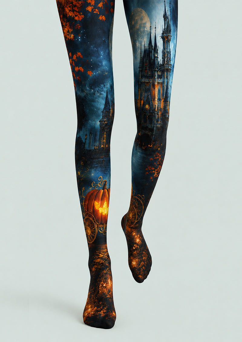 Halloween Hosiery Castle Pumpkin Carriage Pantyhose H67-16