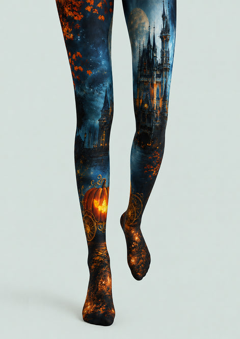 Halloween Hosiery Castle Pumpkin Carriage Pantyhose H67-16
