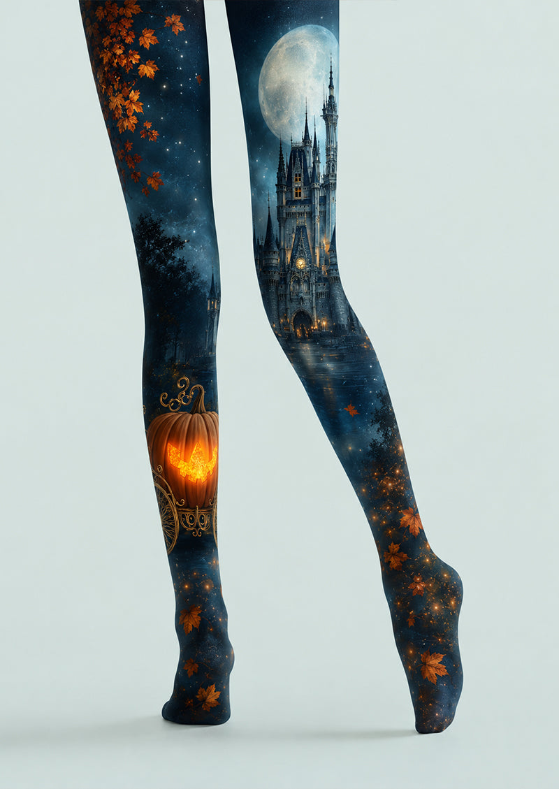 Halloween Hosiery Castle Pumpkin Carriage Pantyhose H67-16