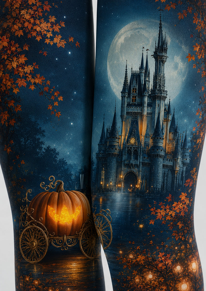 Halloween Hosiery Castle Pumpkin Carriage Pantyhose H67-16