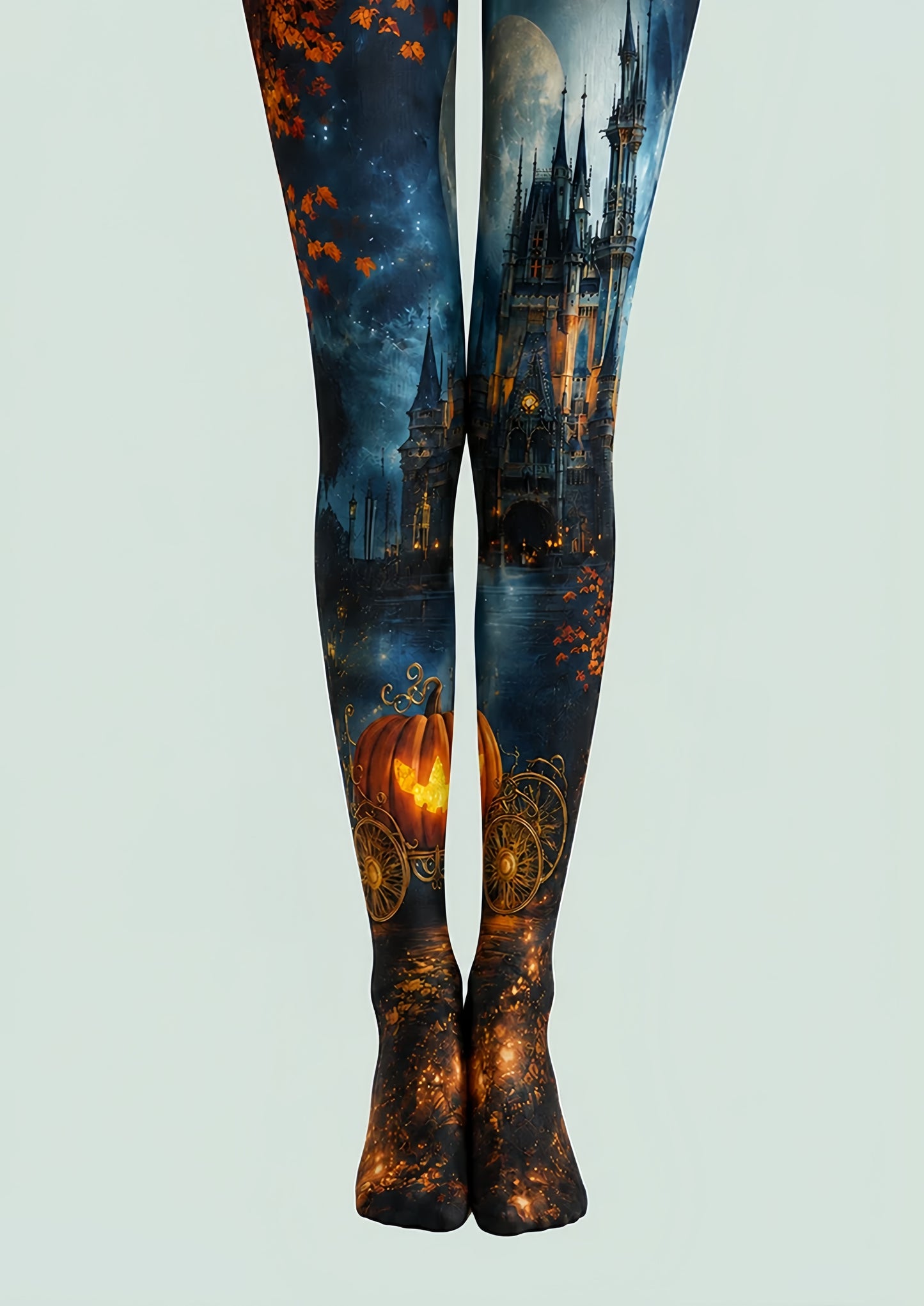 Halloween Hosiery Castle Pumpkin Carriage Pantyhose H67-16