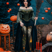 Cosplay Pantyhose Witch Cottage Cauldron Patterned Tights H67-17