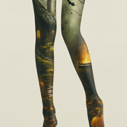 Cosplay Pantyhose Witch Cottage Cauldron Patterned Tights H67-17