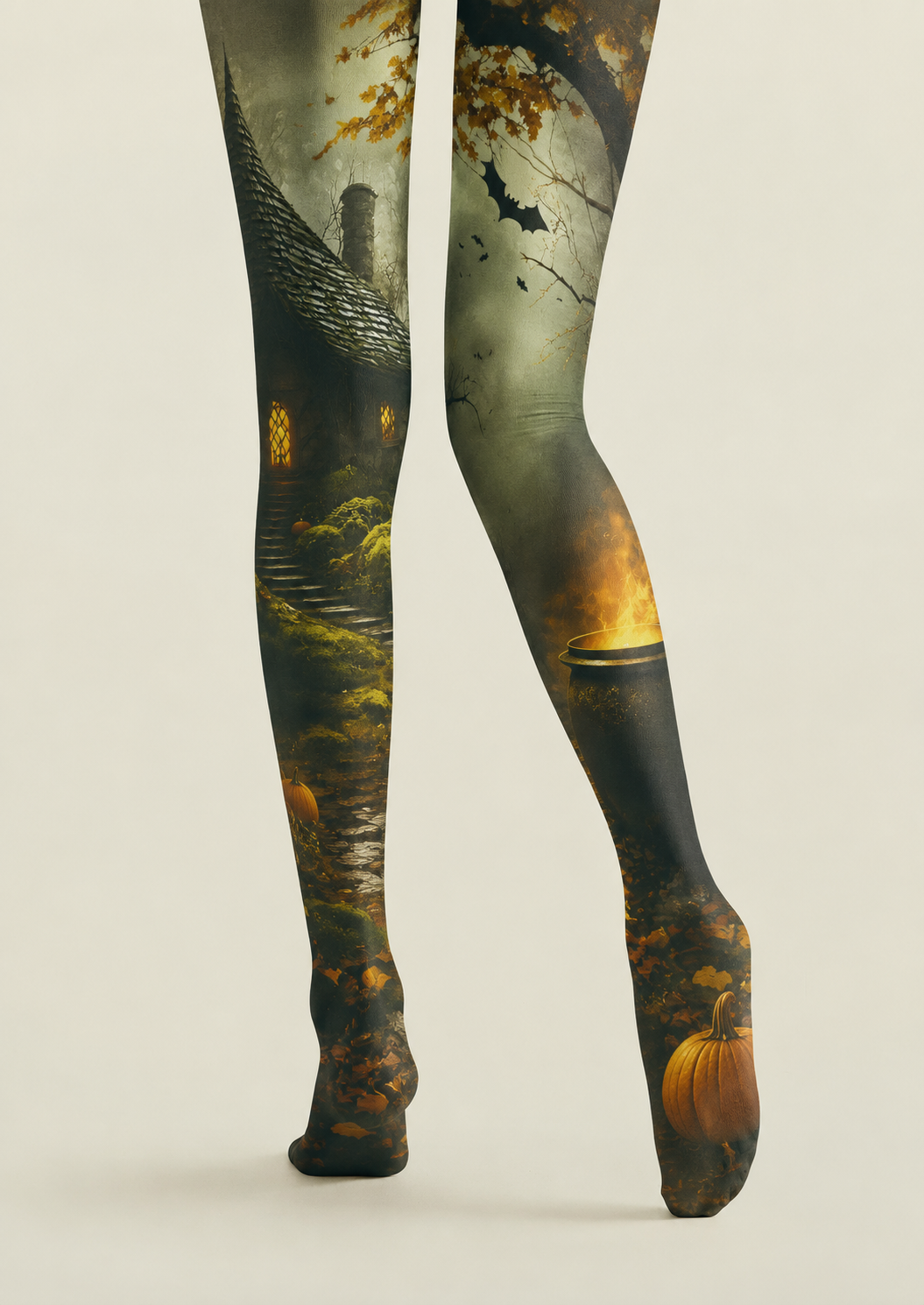 Cosplay Pantyhose Witch Cottage Cauldron Patterned Tights H67-17
