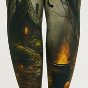 Cosplay Pantyhose Witch Cottage Cauldron Patterned Tights H67-17