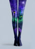 Purple Haunted Castle Halloween Patterned Tights H67-19
