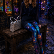 Blue Magic Potion Pantyhose Halloween Patterned Tights H67-2