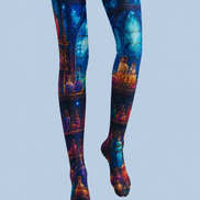 Blue Magic Potion Pantyhose Halloween Patterned Tights H67-2