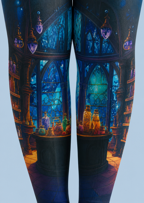 Blue Magic Potion Pantyhose Halloween Patterned Tights H67-2