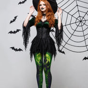 Green Moon Haunted Castle Halloween Tights H67-20