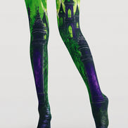 Green Moon Haunted Castle Halloween Tights H67-20