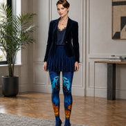 Blue Pantyhose Moon Haunted Castle Halloween Tights H67-21