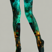 Green Smoke Witch Cauldron Halloween Tights H67-23