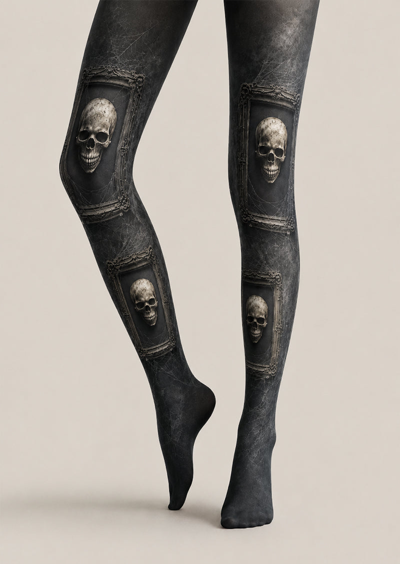 Gothic Skull Portrait Halloween Tights H67-26