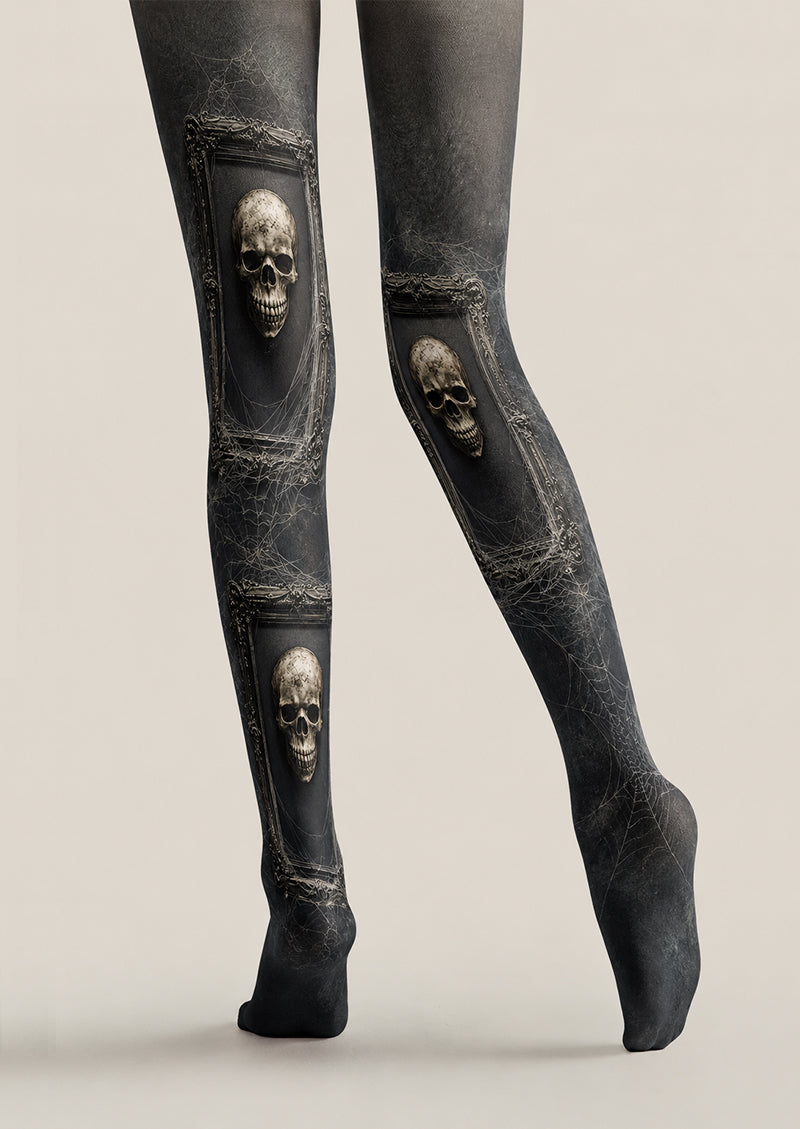 Gothic Skull Portrait Halloween Tights H67-26