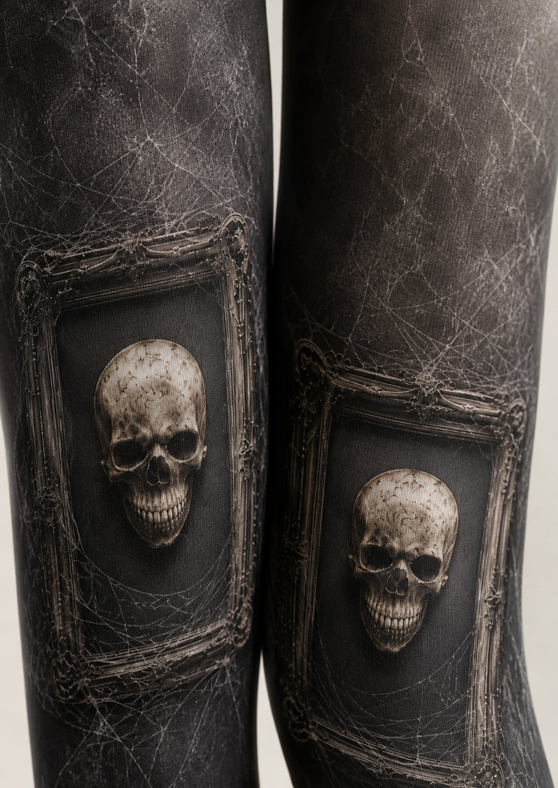 Gothic Skull Portrait Halloween Tights H67-26
