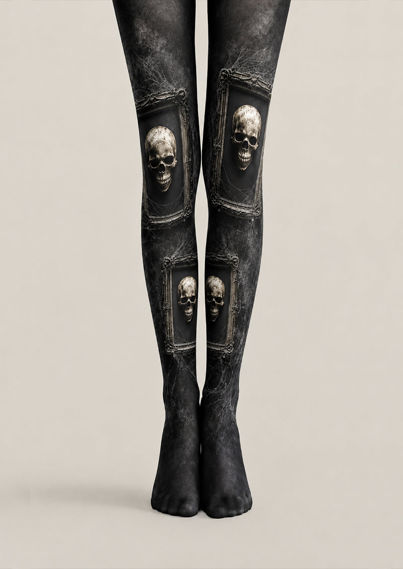 Gothic Skull Portrait Halloween Tights H67-26